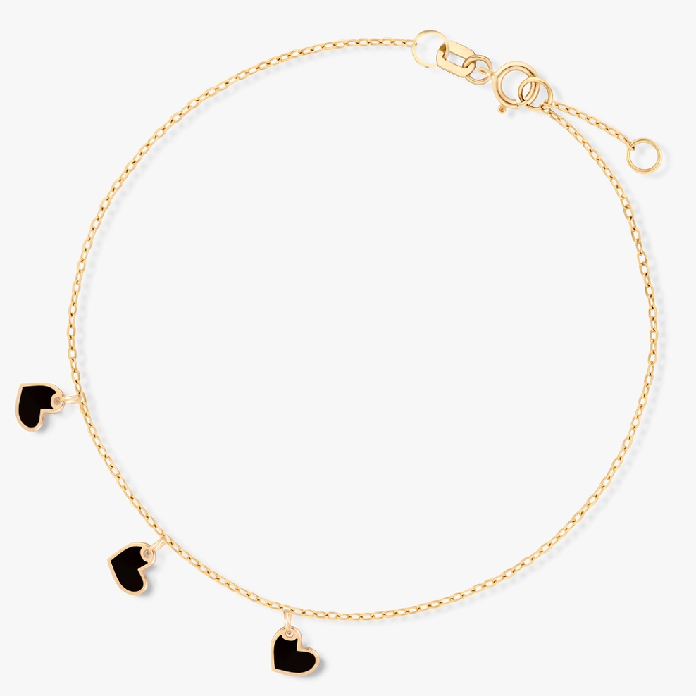 Bransoletka złota z serduszkami