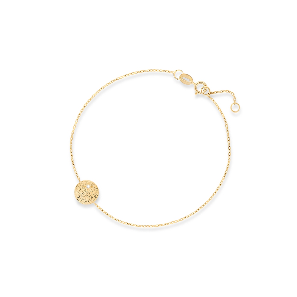 Bransoleta złota kółeczko z cyrkonią