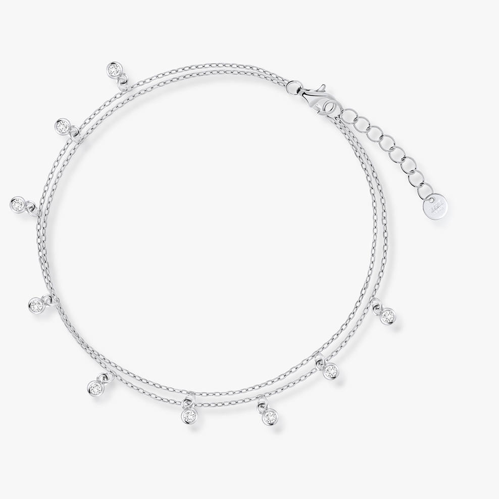 Bransoleta srebrna na nogę