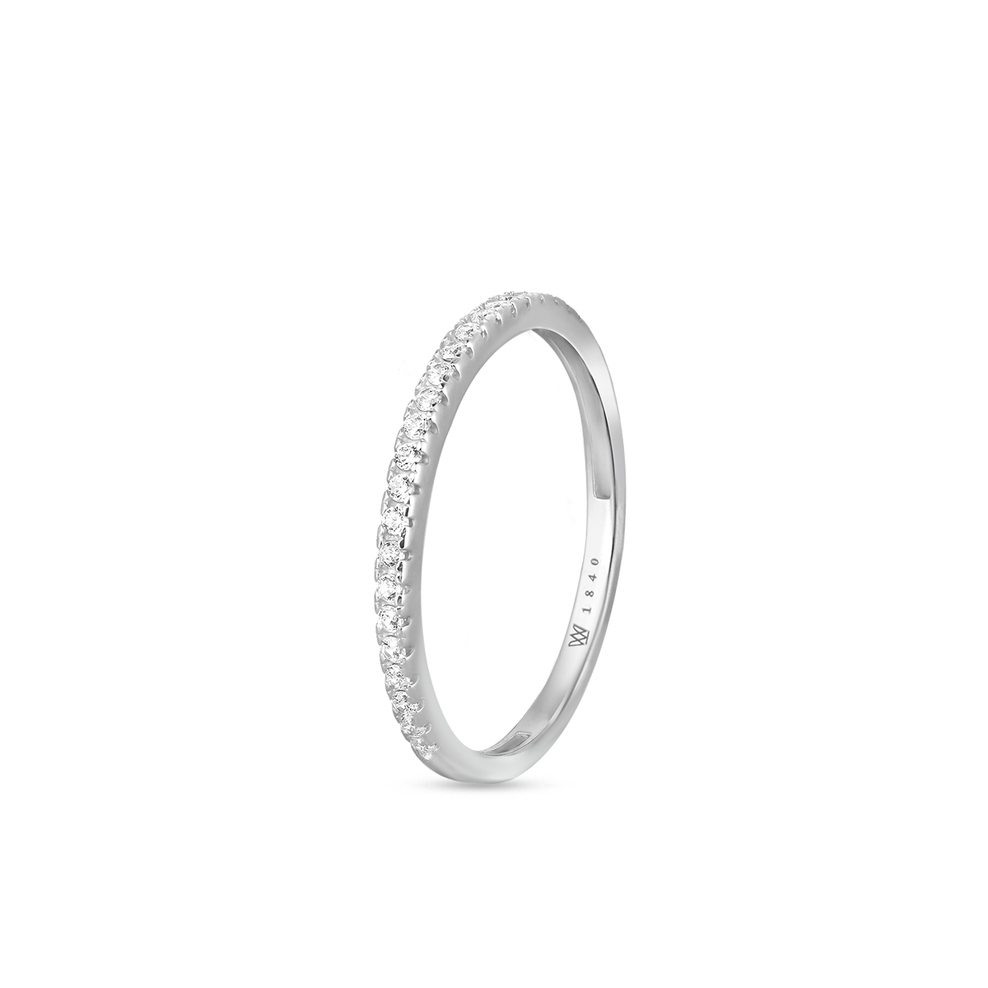 Pierścionek białe złoto z cyrkoniami