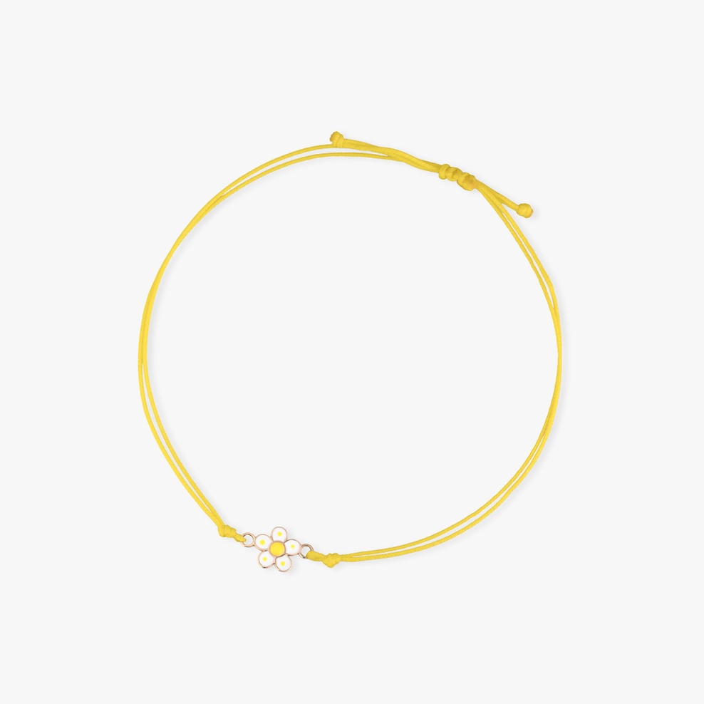 Bransoleta sznurkowa ze stokrotką