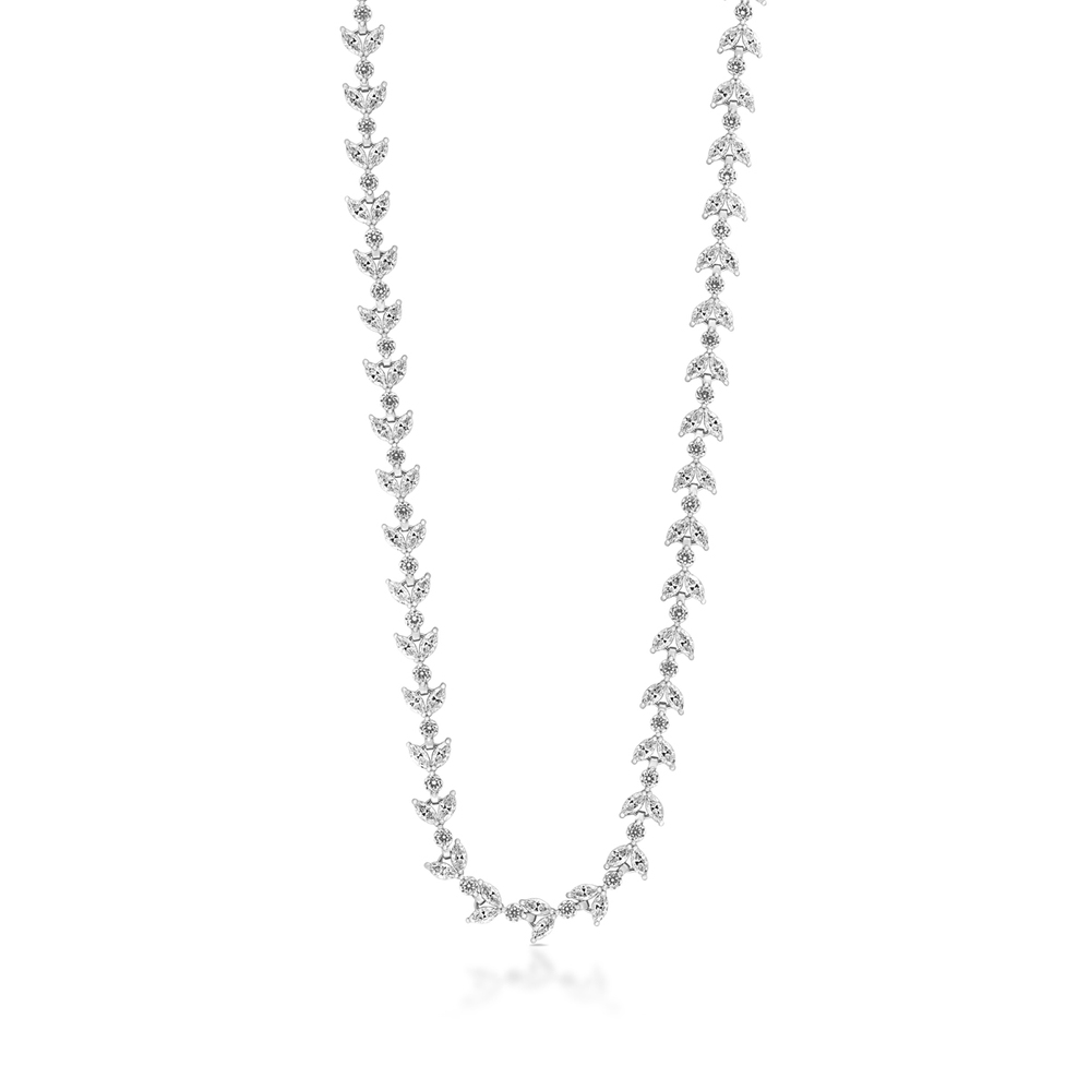 Naszyjnik mosiężny z cyrkoniami