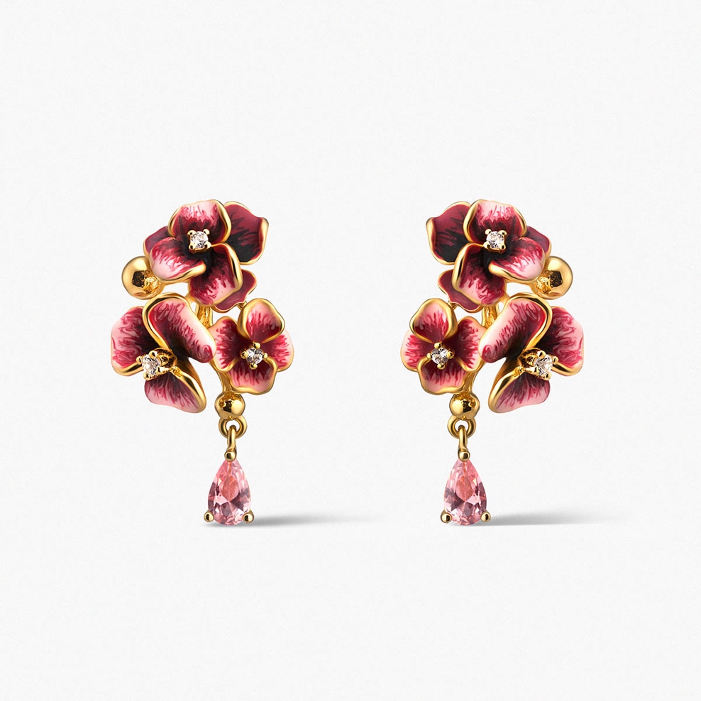 Kolczyki srebrne Kwiaty Nocy Bratki