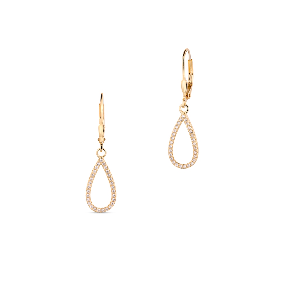 Kolczyki srebrne pozłacane z cyrkoniami