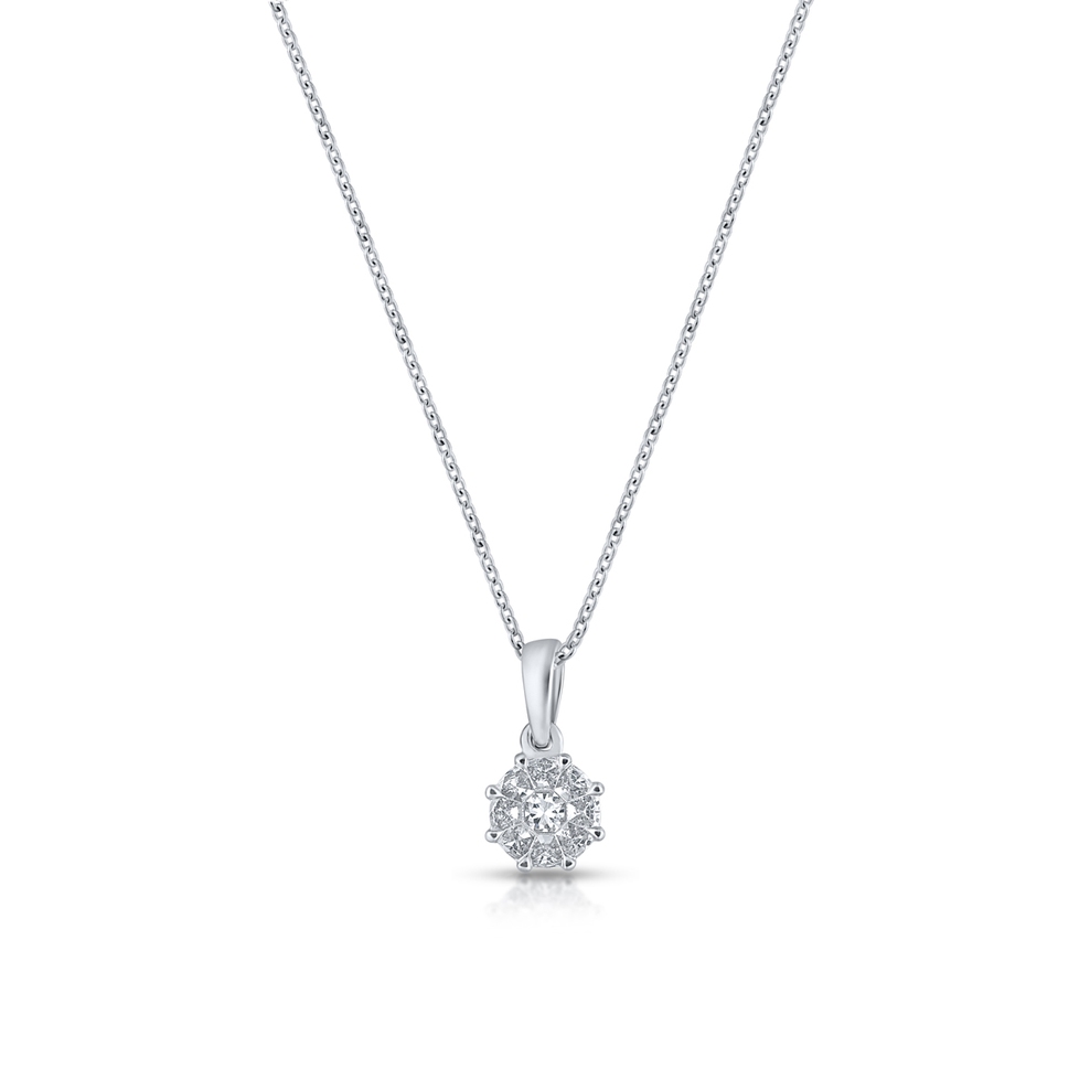 Wisiorek białe złoto z diamentami