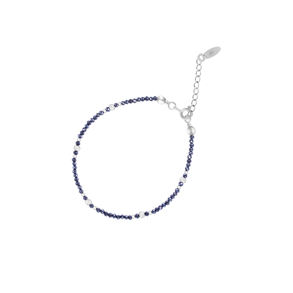 Bransoletka srebrna z granatowymi spinelami