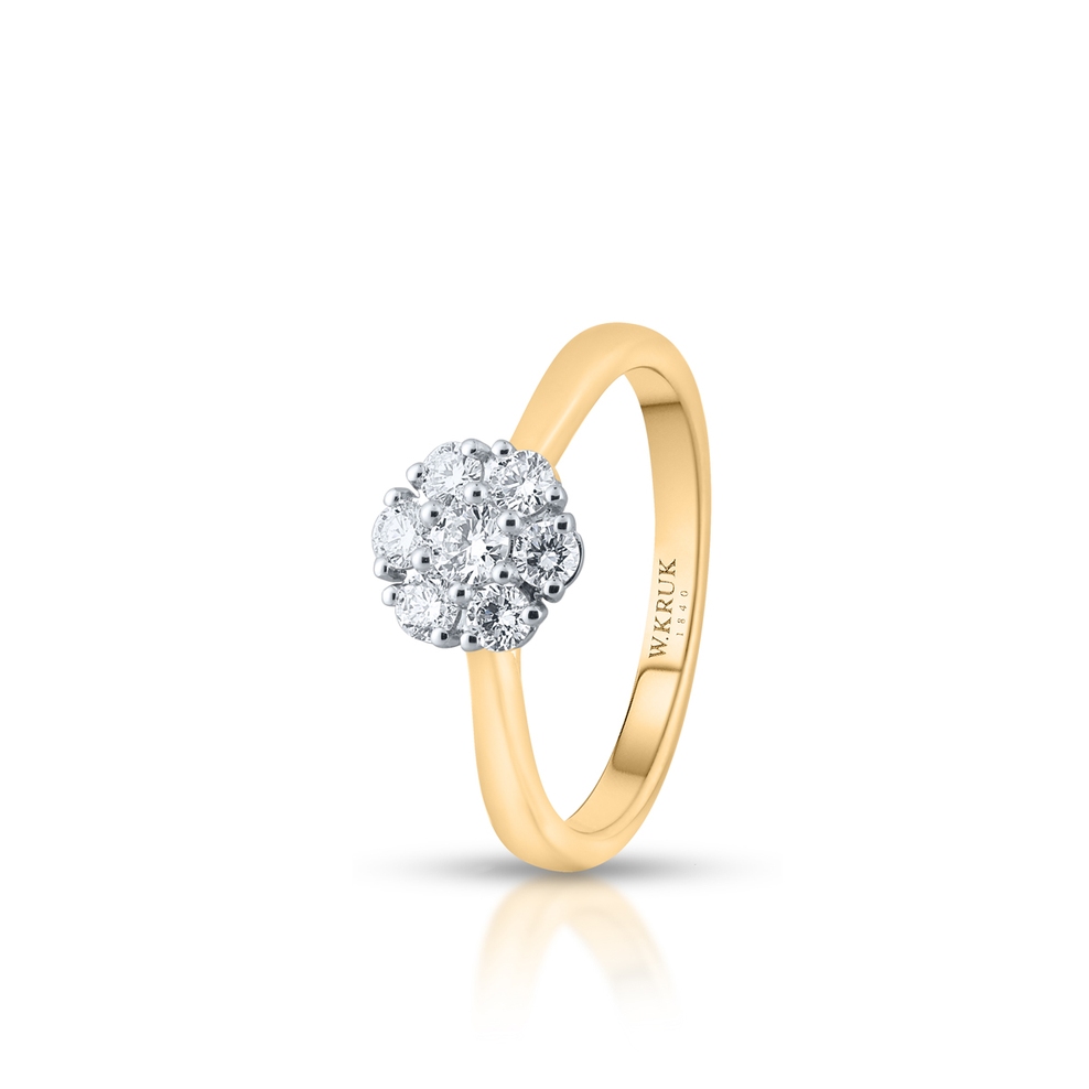 Pierścionek złoty z brylantami