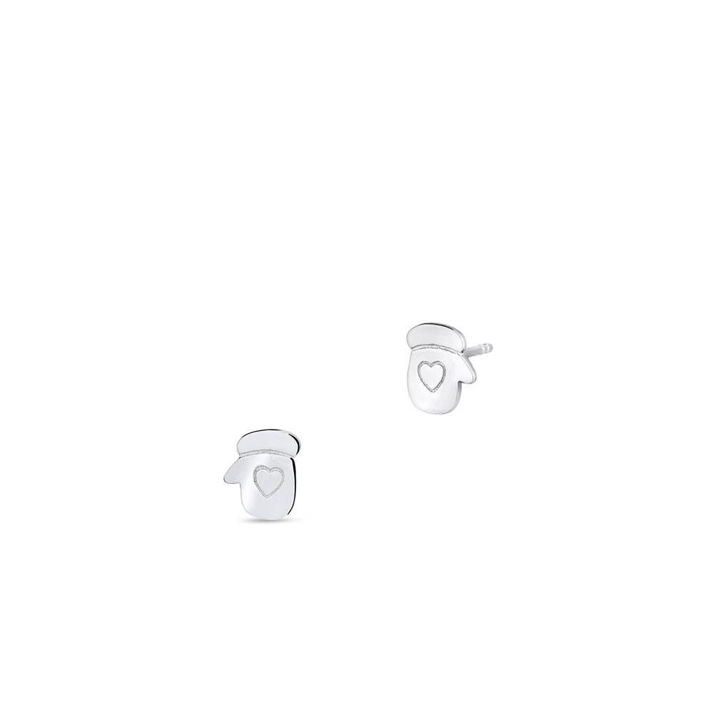 Kolczyki srebrne świąteczne rękawice