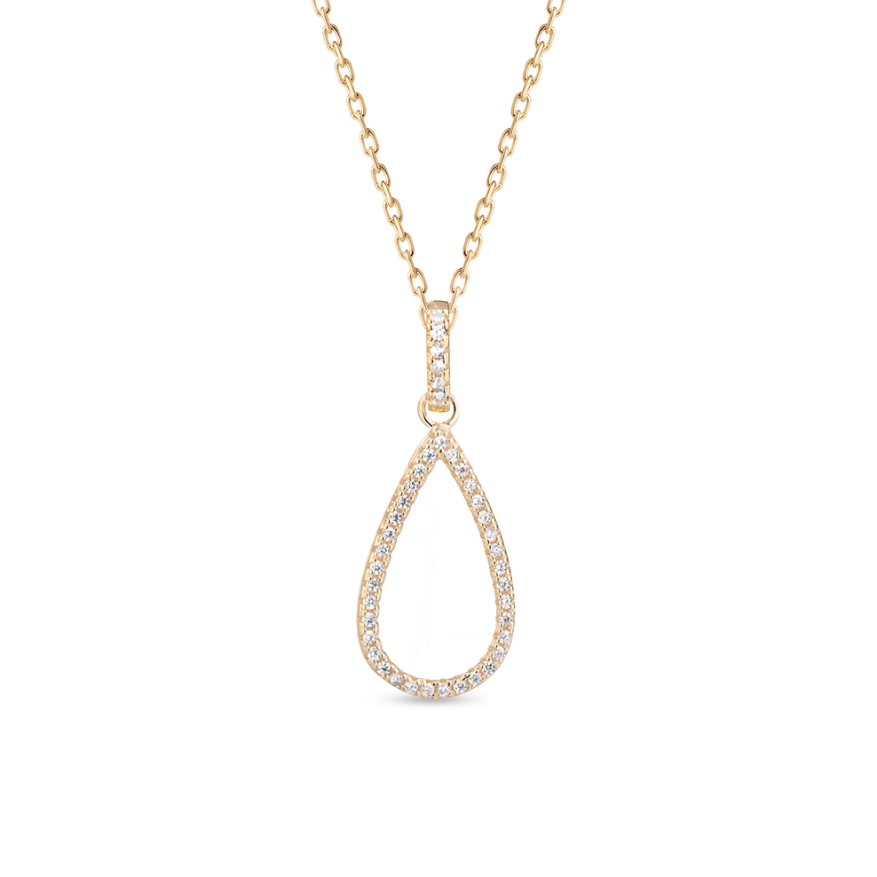 Wisiorek srebrny pozłacany z cyrkoniami