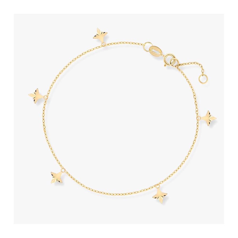 Bransoleta złota z wiszącymi gwiazdkami