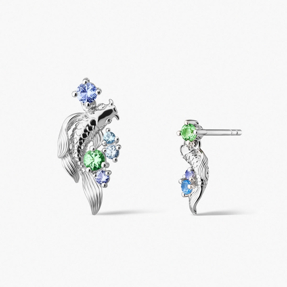 Kolczyki srebrne KOI