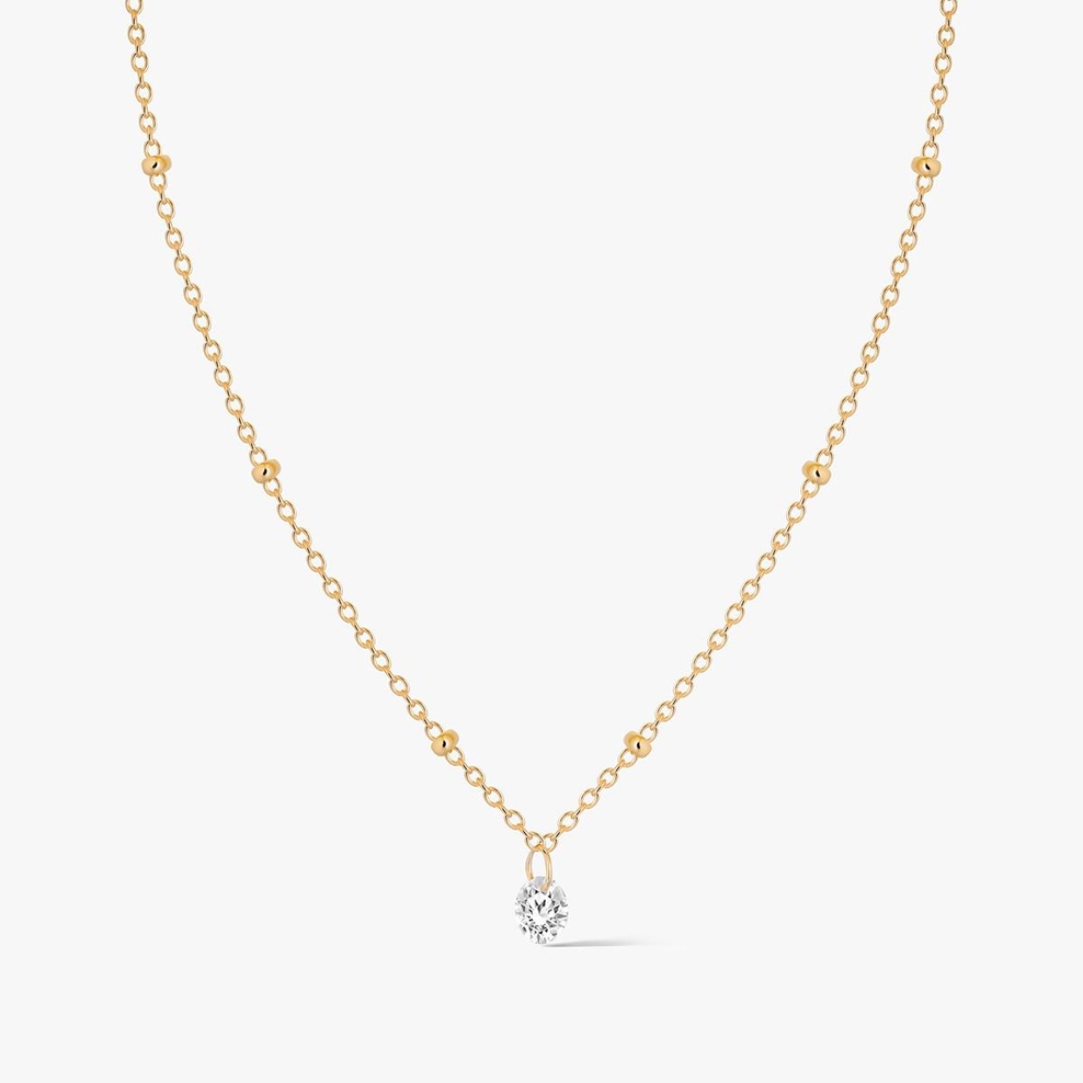 Naszyjnik srebrny pozłacany z cyrkonią