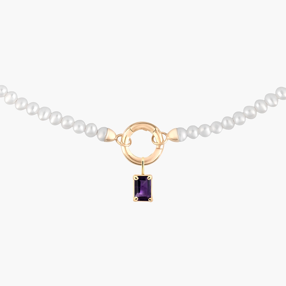 Wisiorek złoty z ametystem