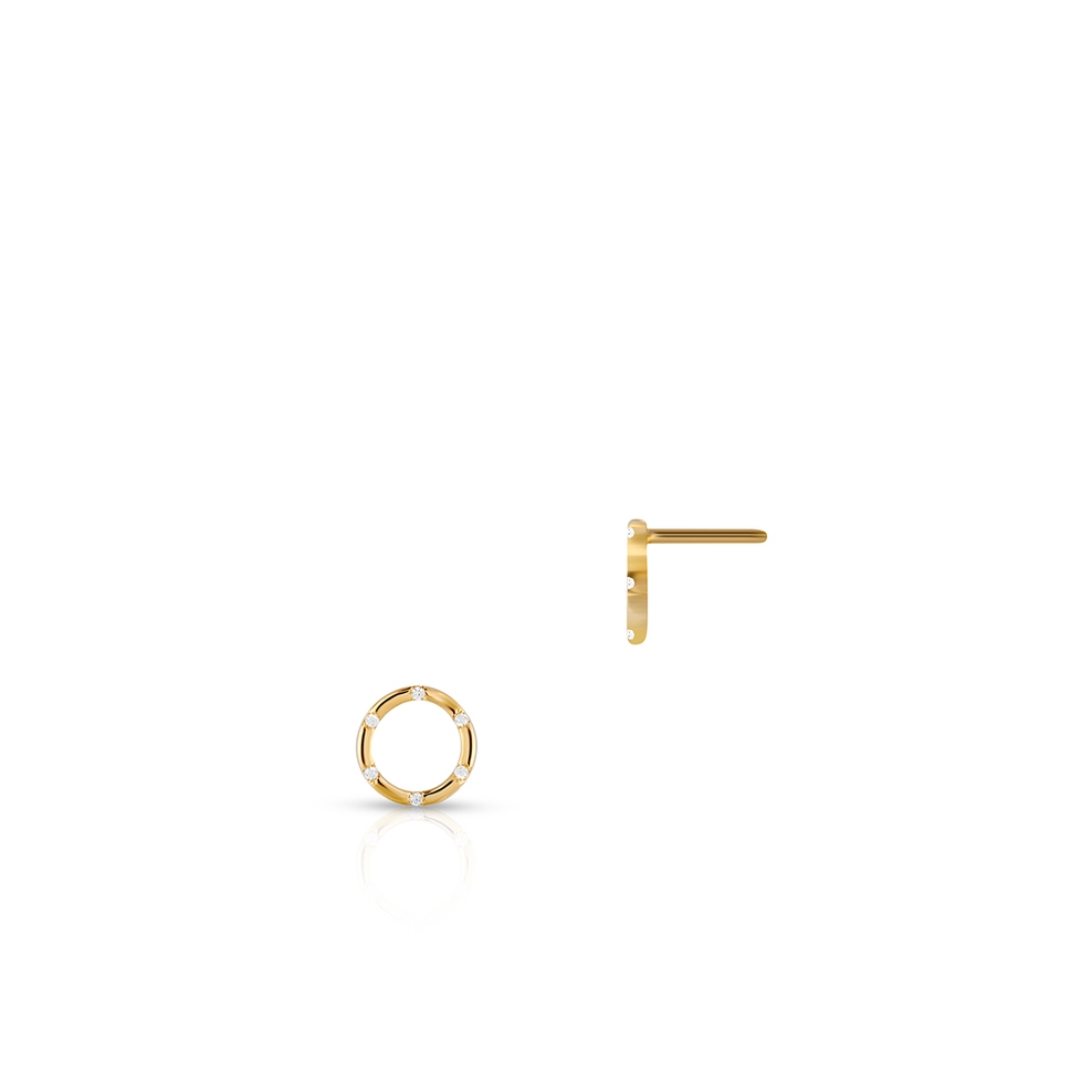 Kolczyki srebrne pozłacane koła z cyrkoniami