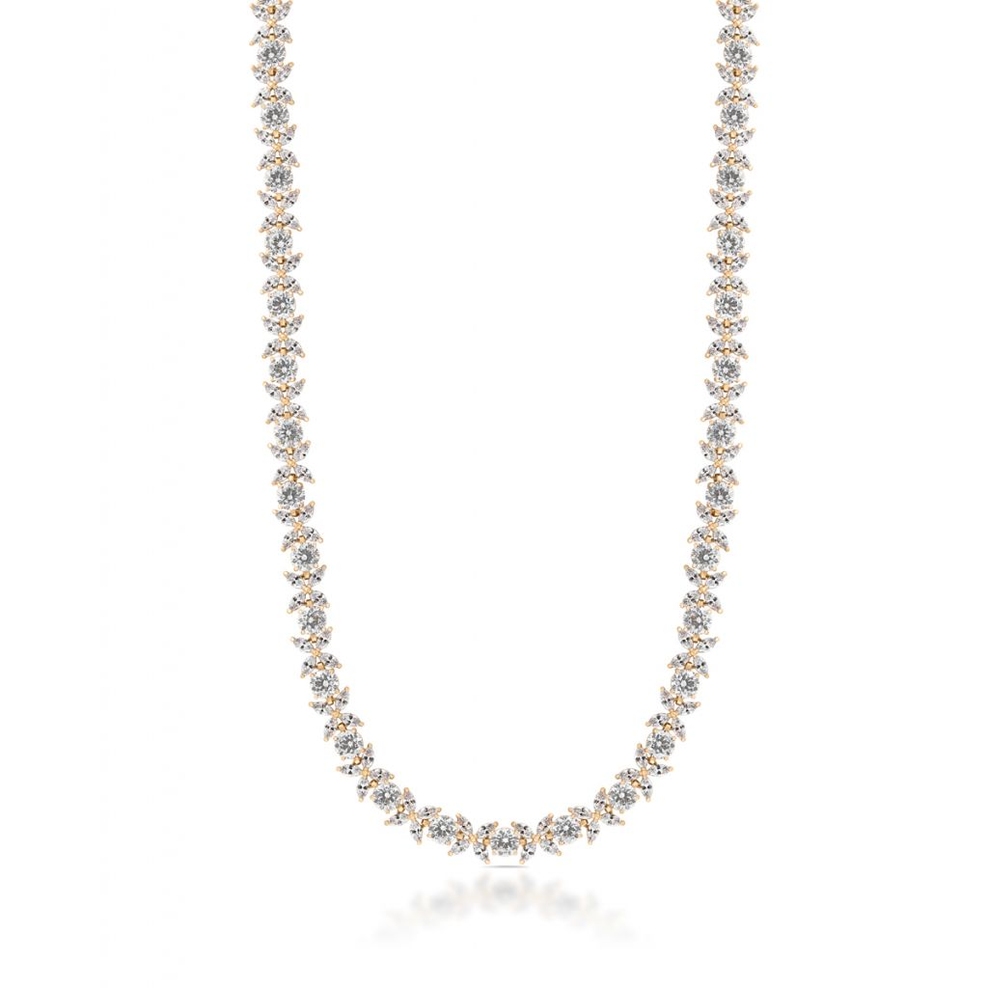 Naszyjnik mosiężny z cyrkoniami W.KRUK