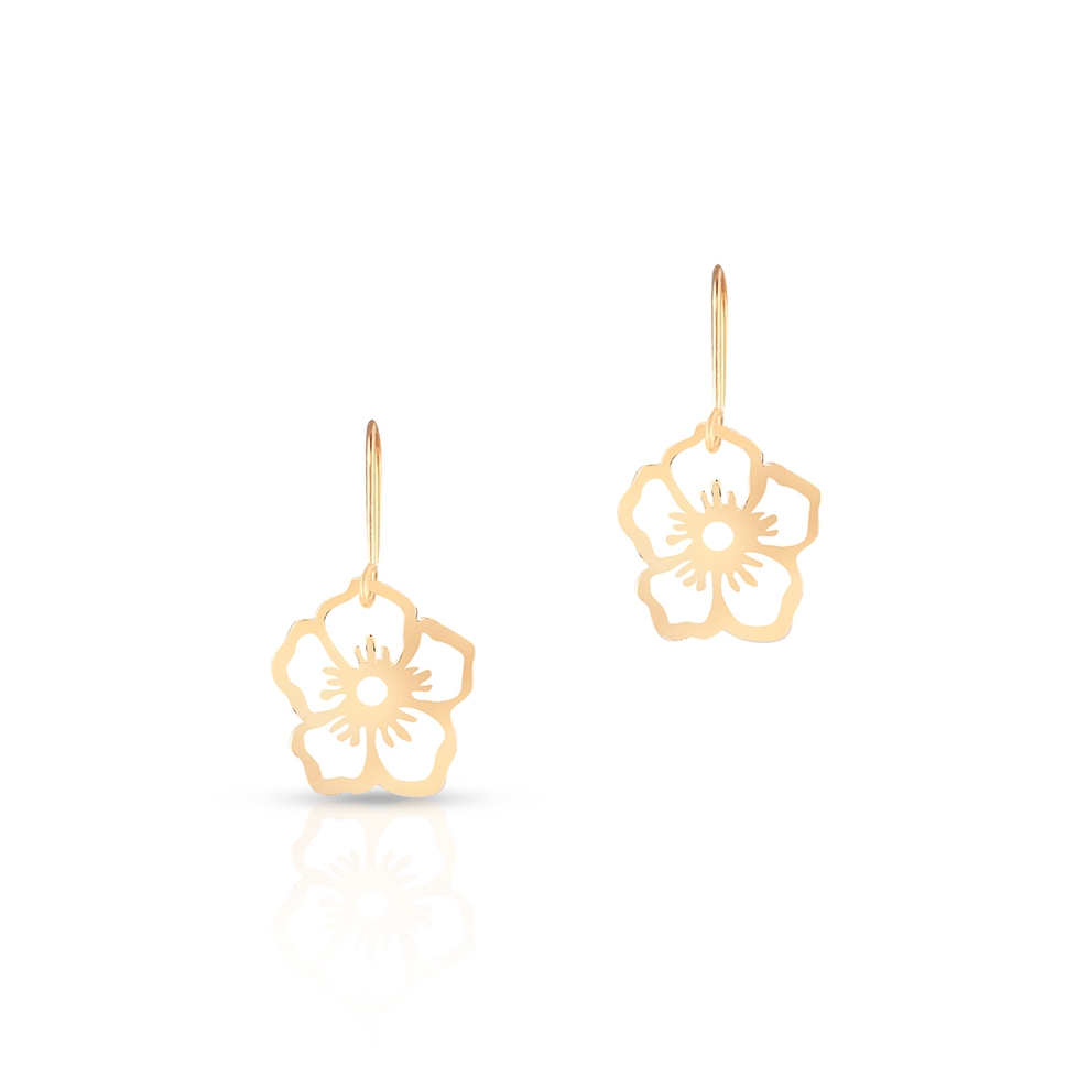 Kolczyki złote z kwiatowym motywem