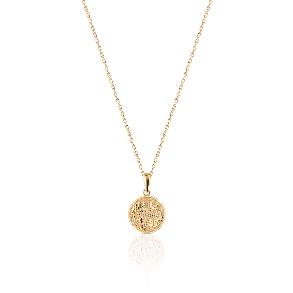 Wisiorek złoty zodiak Ryby