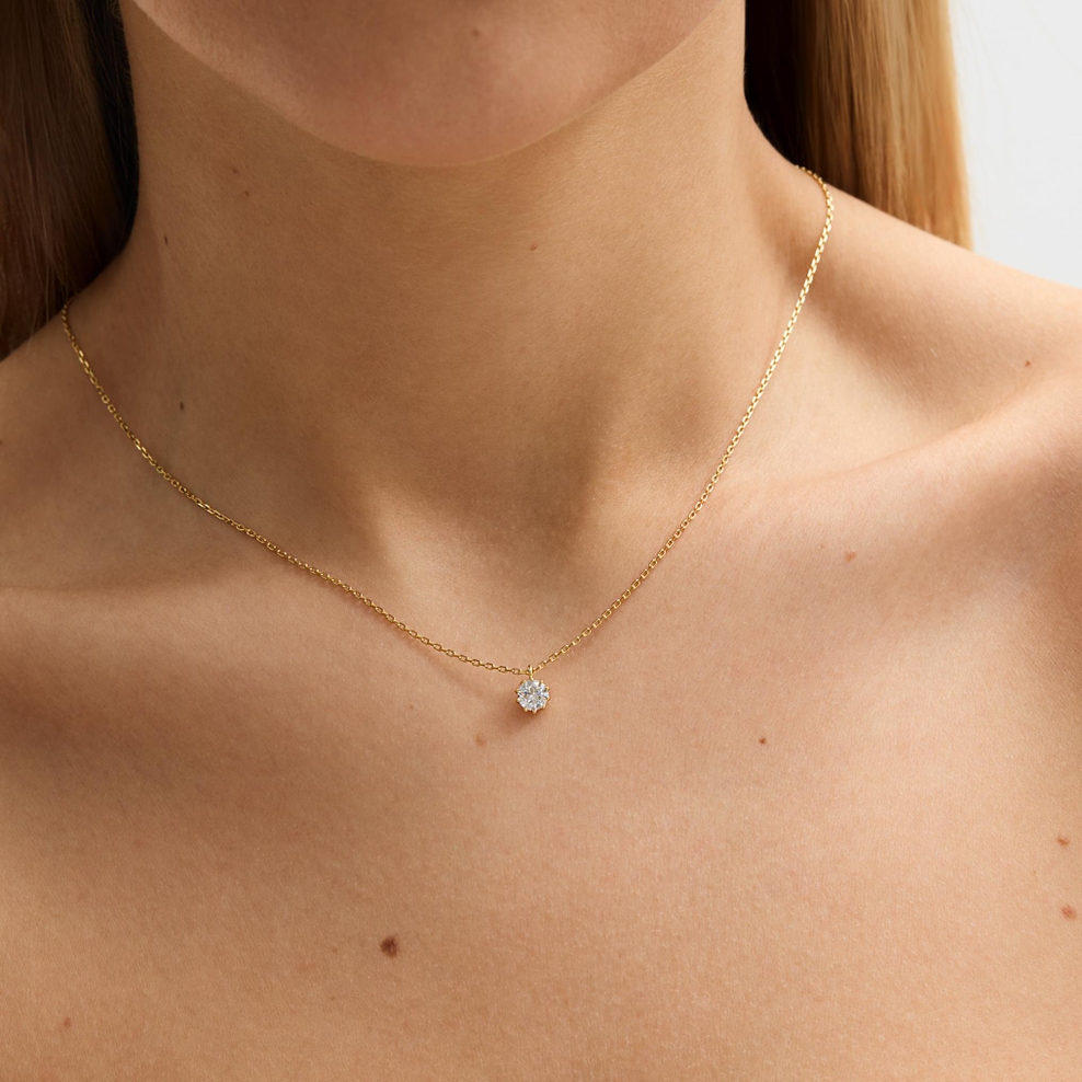 Naszyjnik srebrny pozłacany z cyrkonią