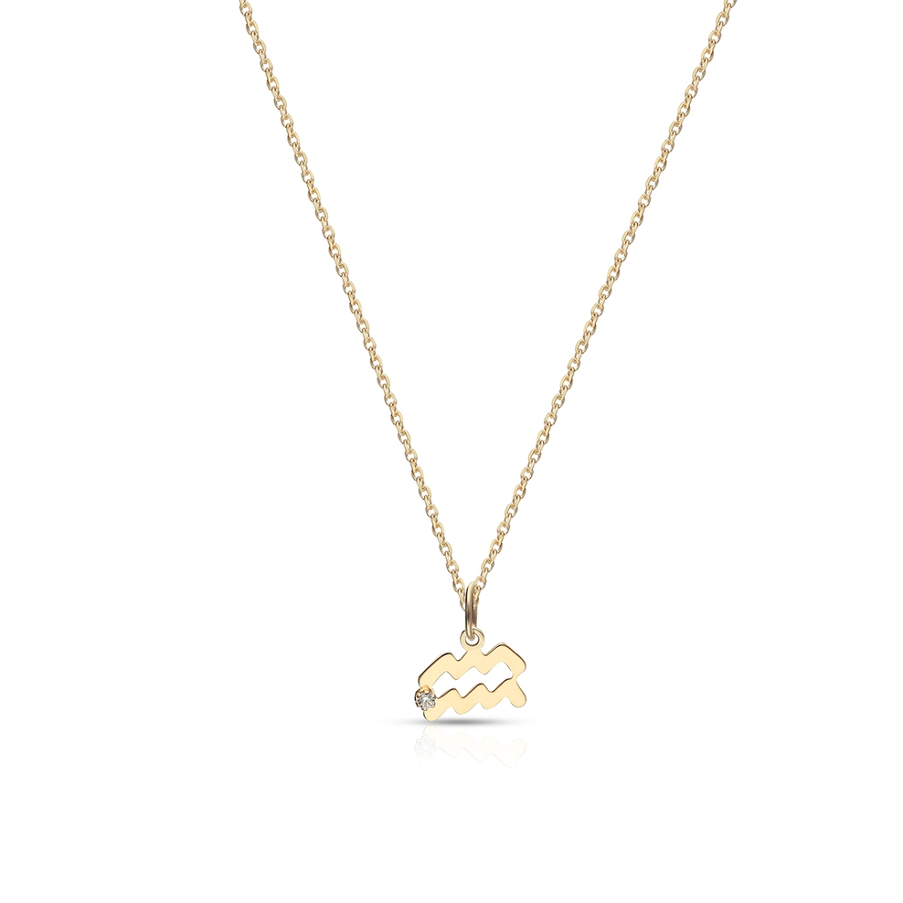 Wisiorek złoty Zodiak Wodnik