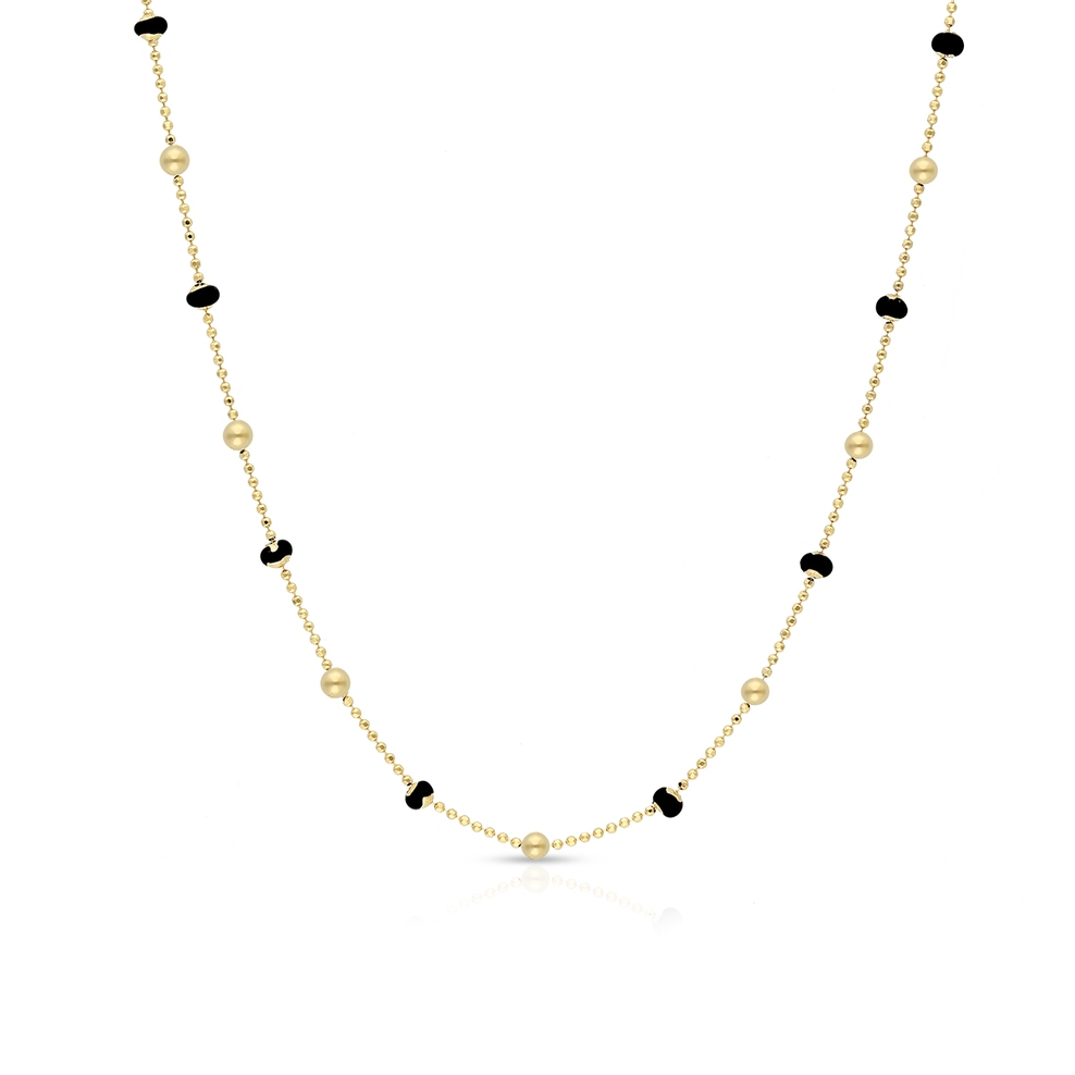 Naszyjnik srebrny pozłacany z kulkami