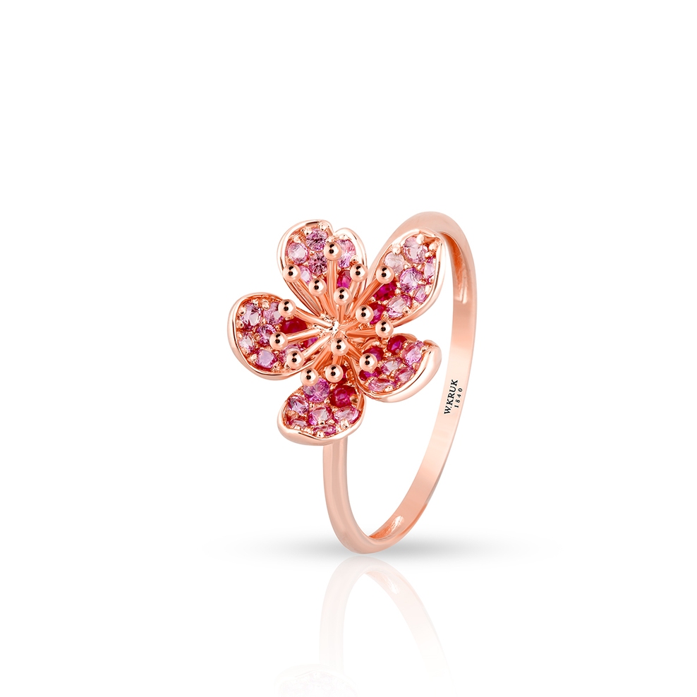 Pierścionek różowe złoto Kwiaty Nocy