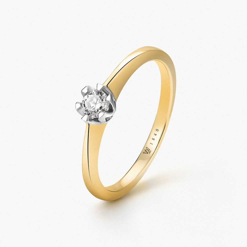 Pierścionek zaręczynowy złoty Jedyny