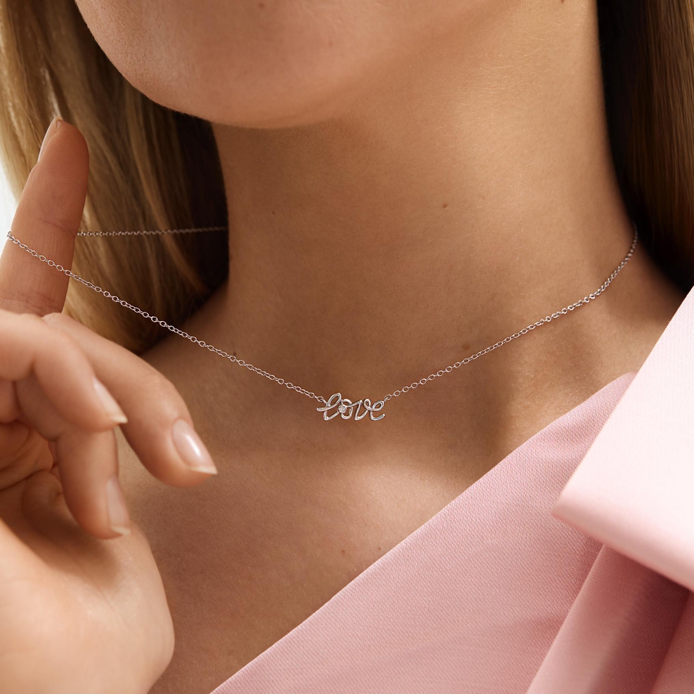 Naszyjnik srebrny z diamentem laboratoryjnym Czułość