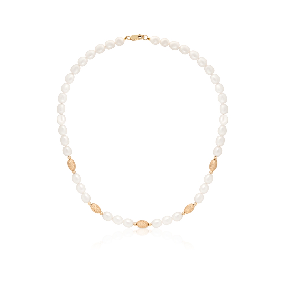 Naszyjnik złoty z perłami