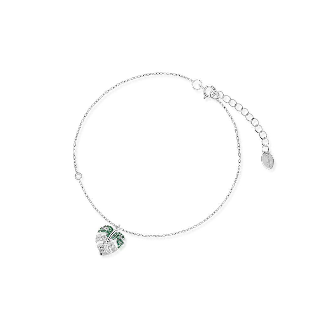 Bransoleta srebrna z motywem monstery