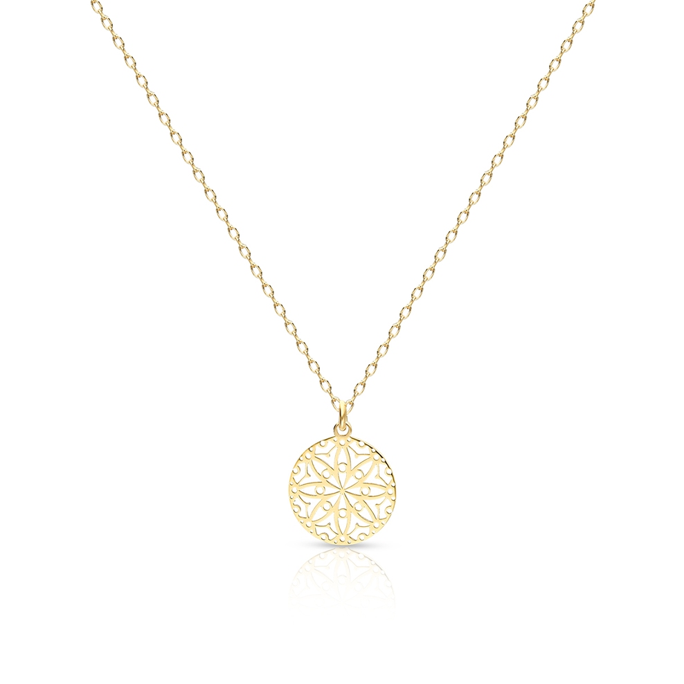 Naszyjnik srebrny pozłacany arabeska