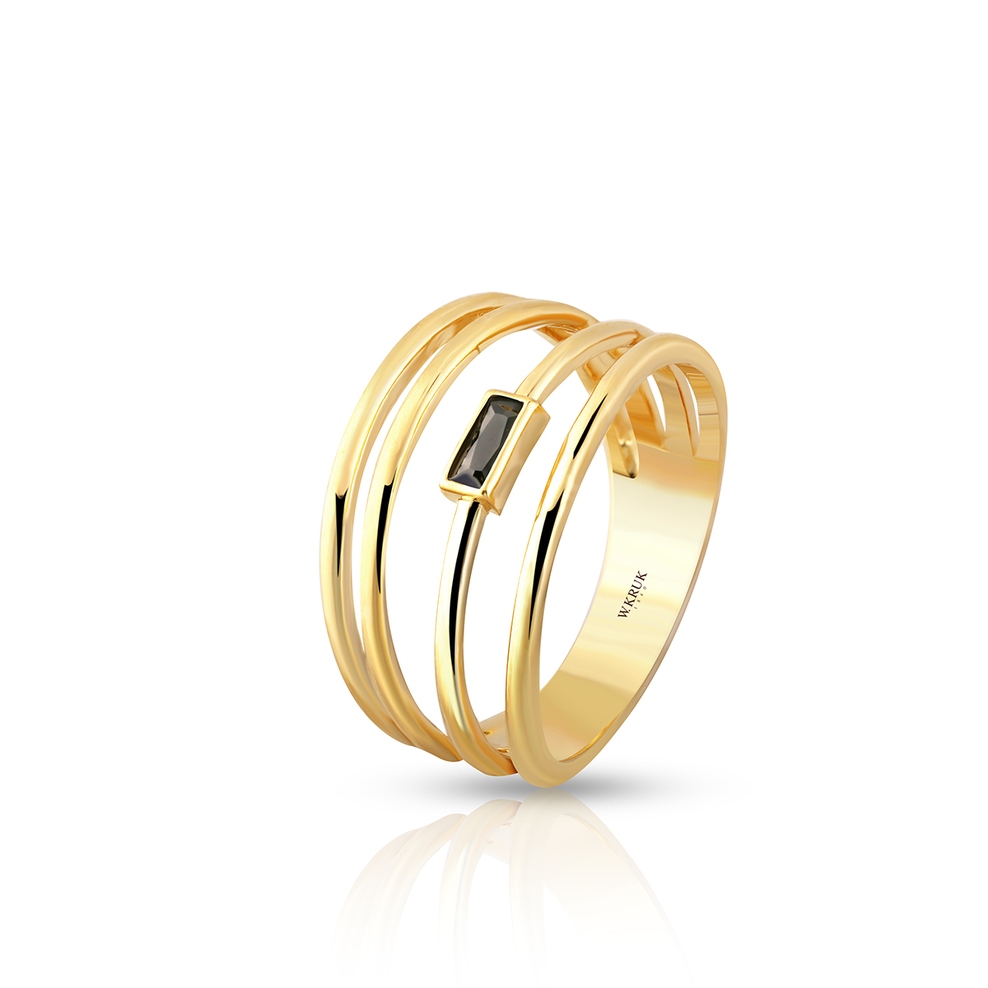 Pierścionek srebrny z czarną cyrkonią