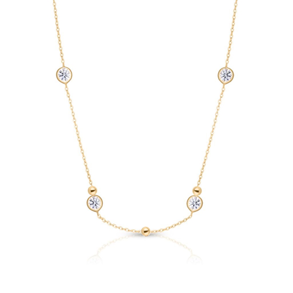 Naszyjnik złoty z cyrkoniami