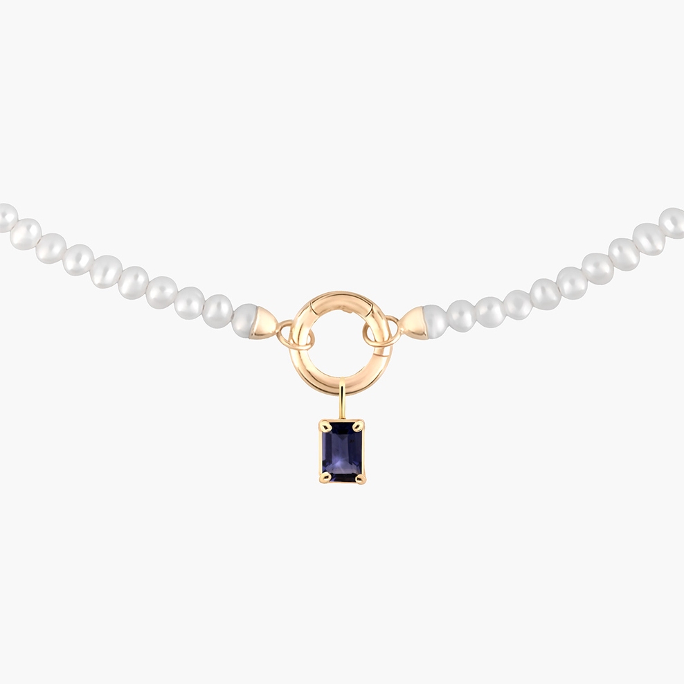 Wisiorek złoty z iolitem