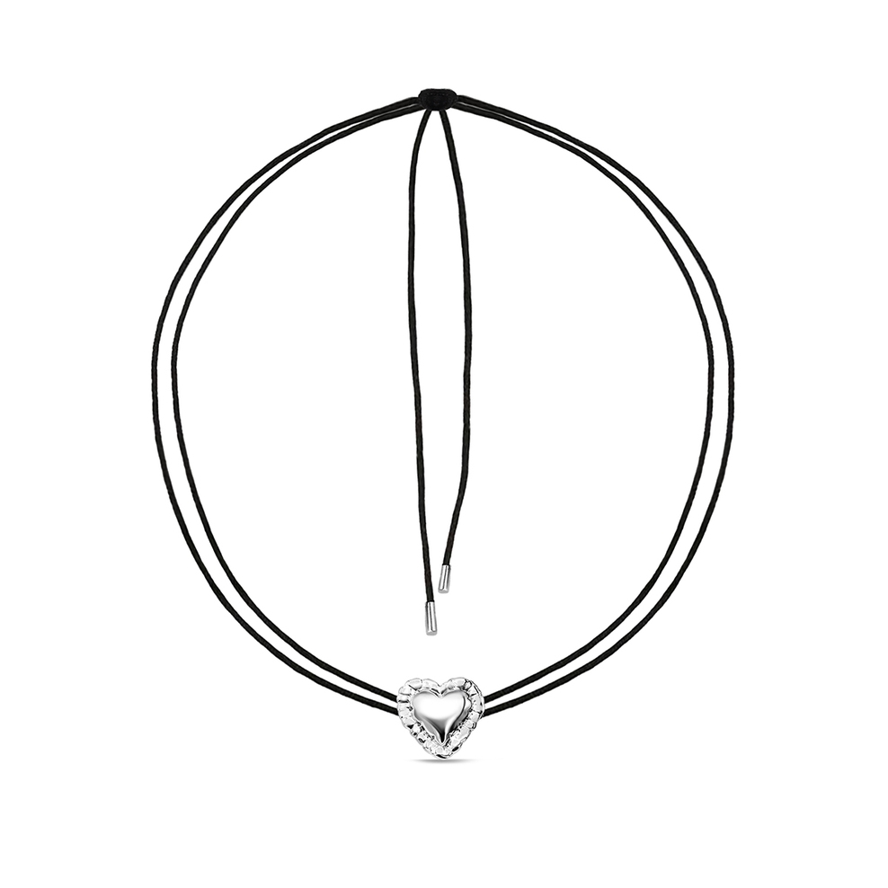 Naszyjnik sznurkowy z sercem
