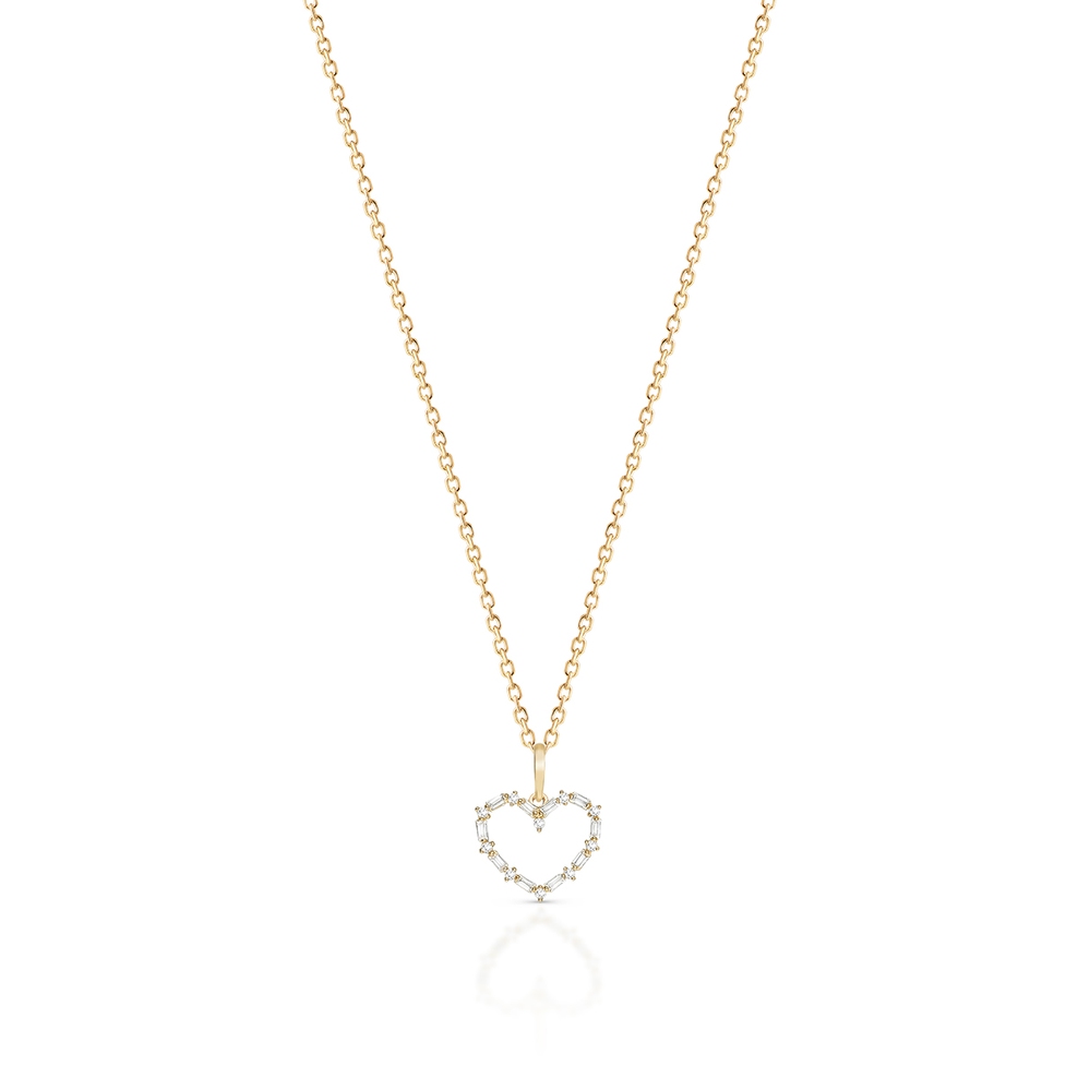 Wisiorek złoty serce z cyrkoniami