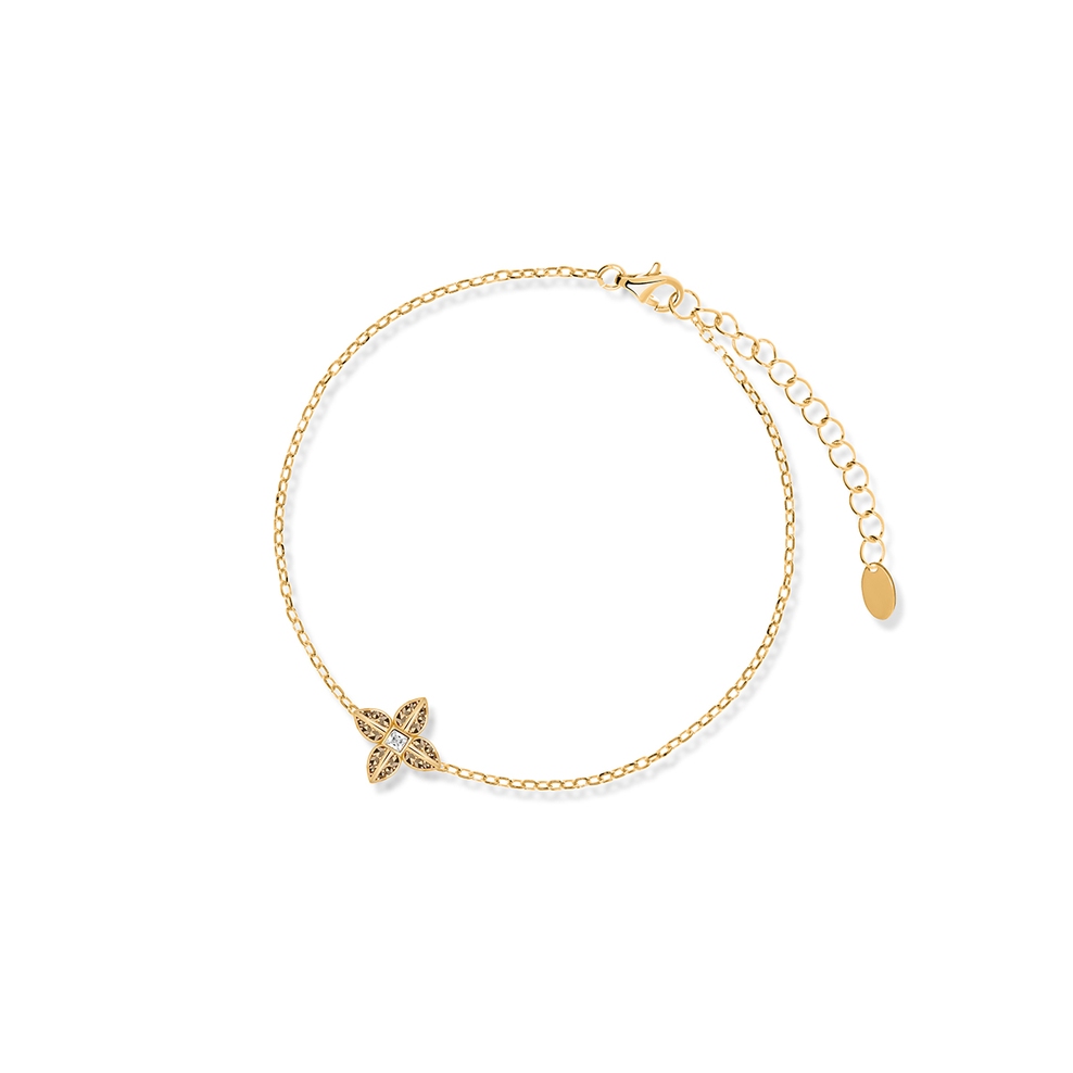 Bransoleta srebrna pozłacana z markasytami