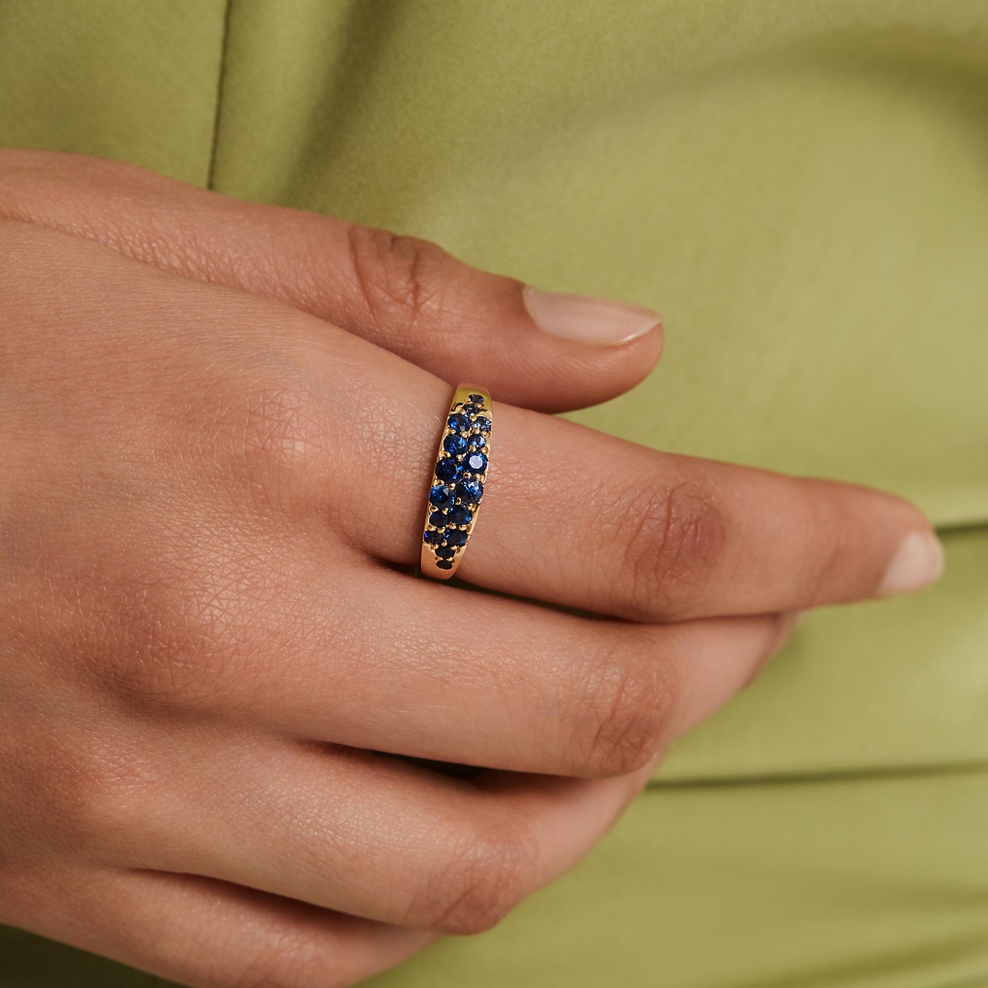 Pierścionek złoty Kwiaty Nocy Borówka