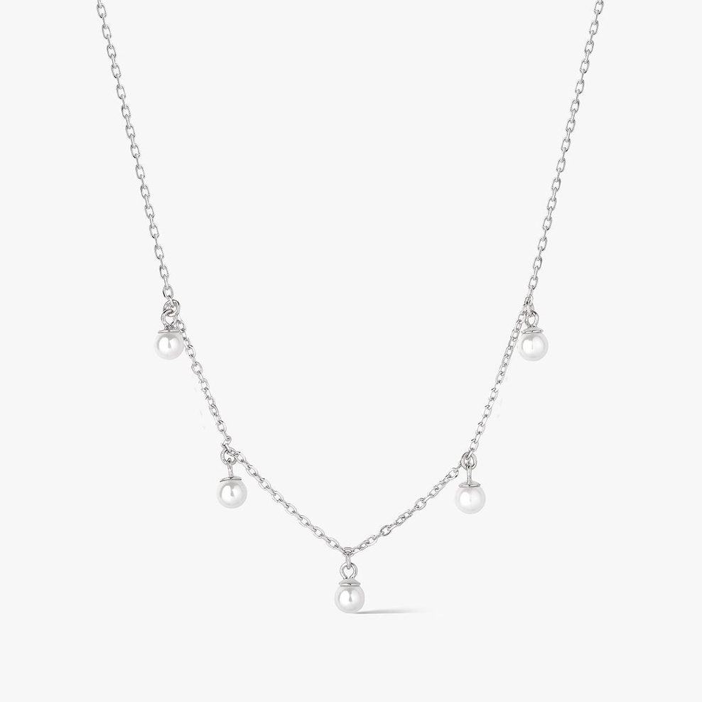 Naszyjnik srebrny z perłami