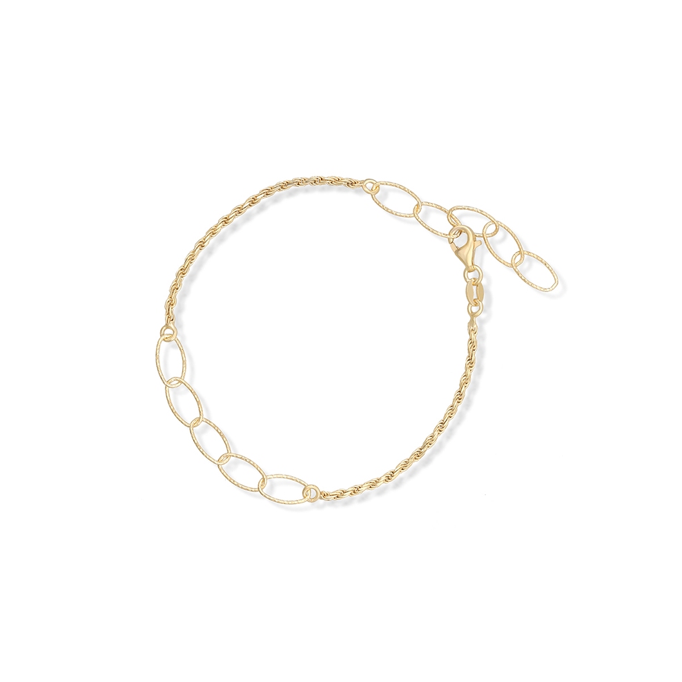 Bransoleta srebrna złocona