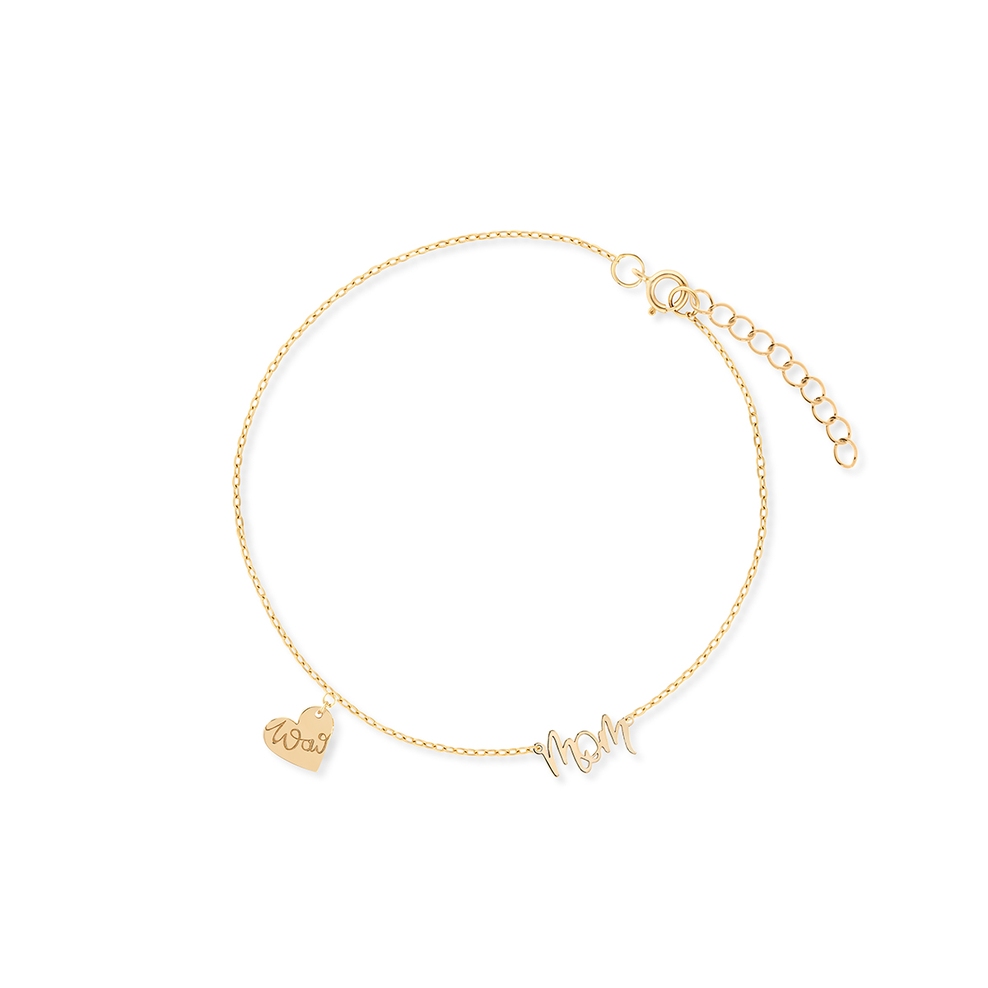 Bransoleta srebrna pozłacana Wow Mom