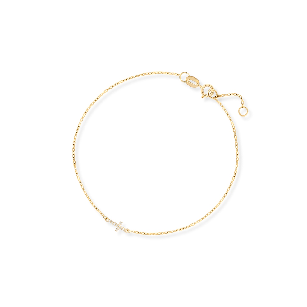 Bransoleta złota z krzyżykiem