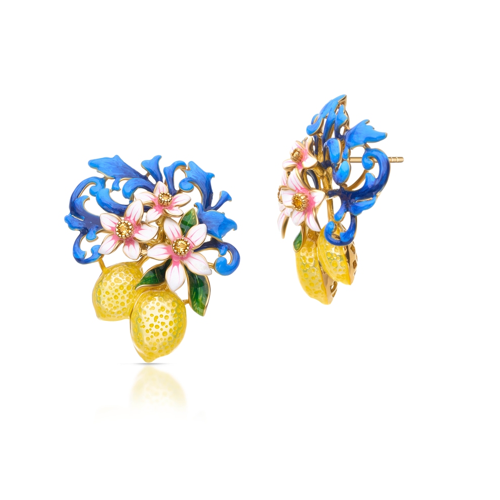 Kolczyki srebrne Kwiaty Nocy Cytrusy