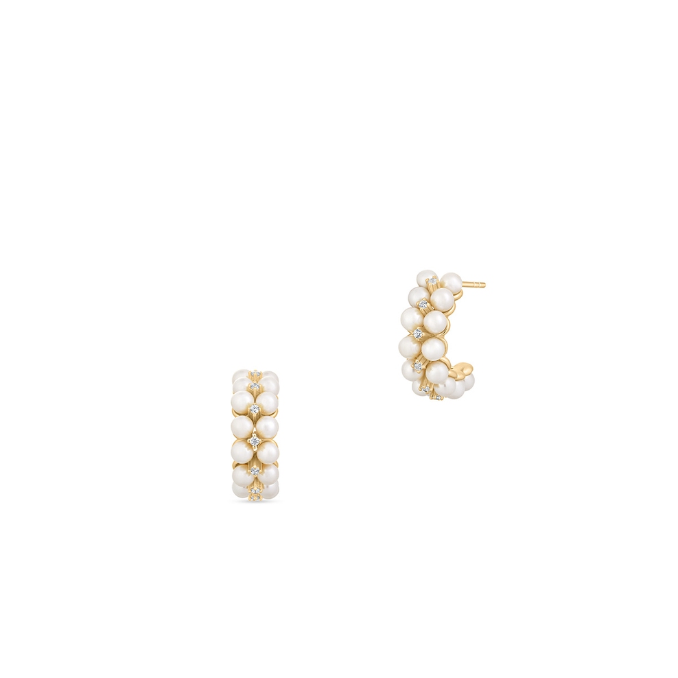 Kolczyki srebrne pozłacane z perłami