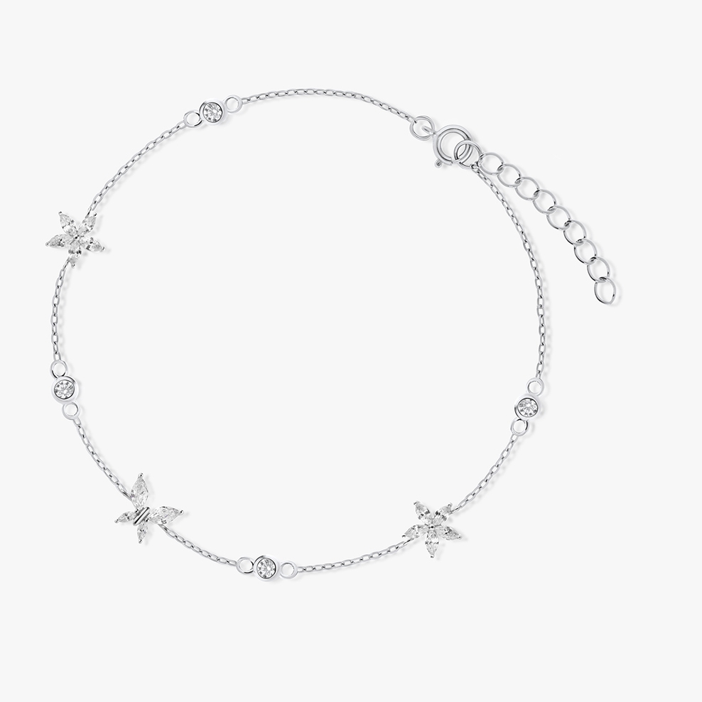 Bransoleta srebrna z cyrkoniami