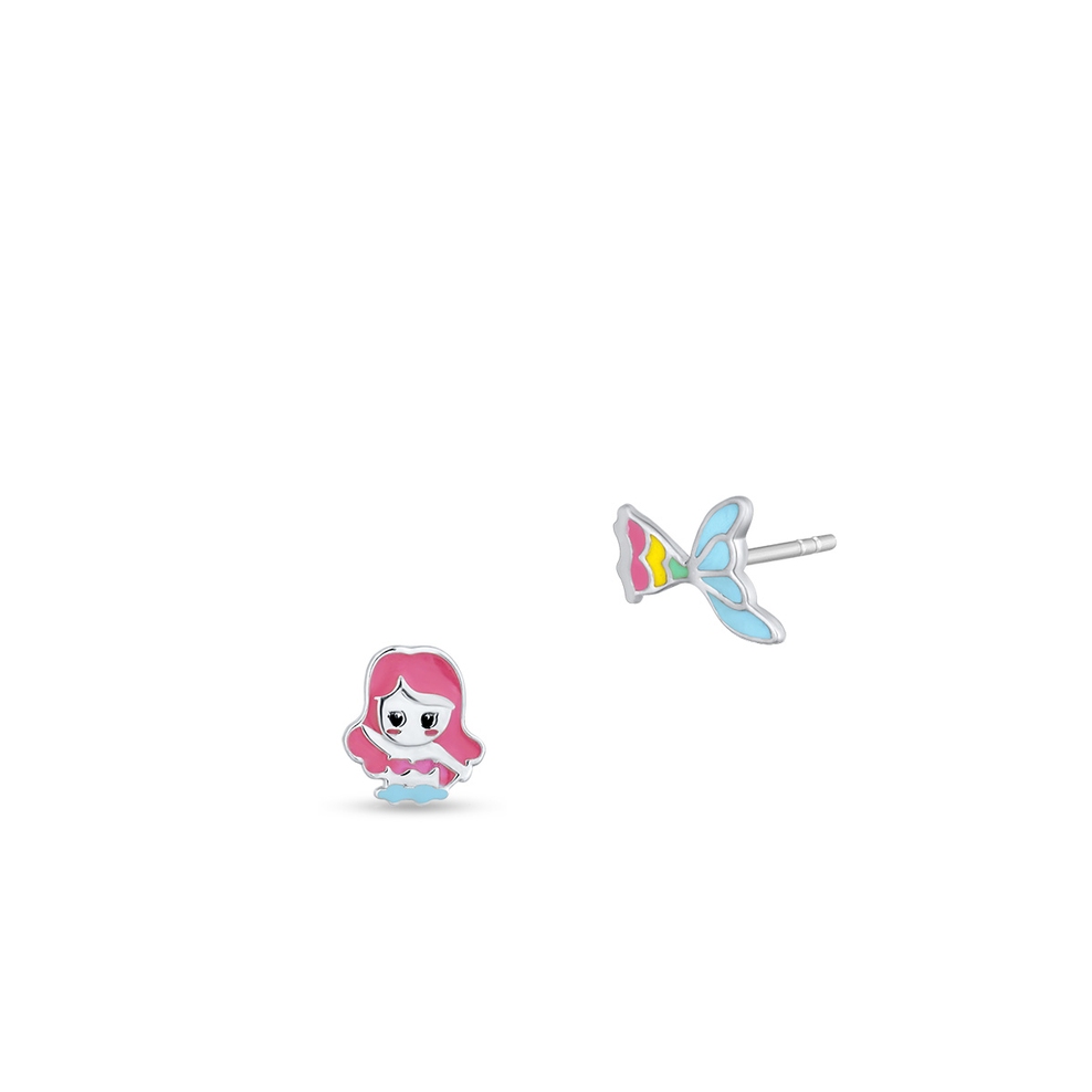 Kolczyki srebrne z motywem syrenki