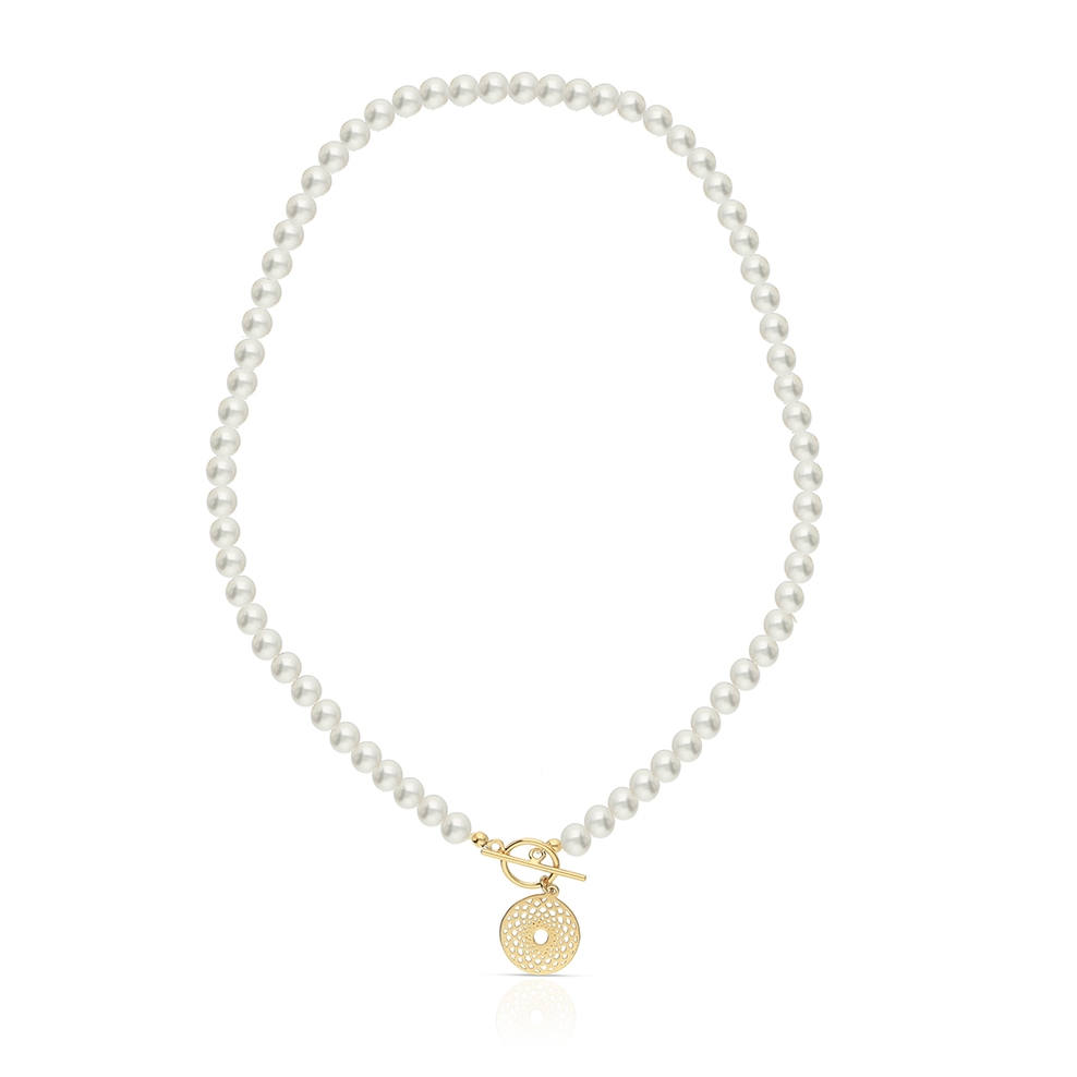 Naszyjnik srebrny z perłami