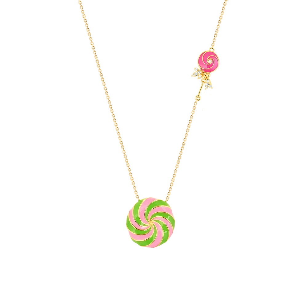 Naszyjnik z kolorową emalią Wonderland