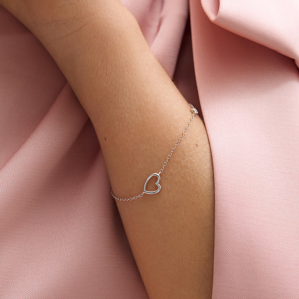 Bransoleta srebrna z diamentem laboratoryjnym Czułość