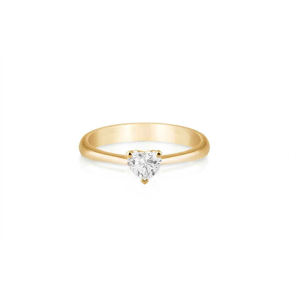 Pierścionek złoty z diamentowym sercem RECARLO