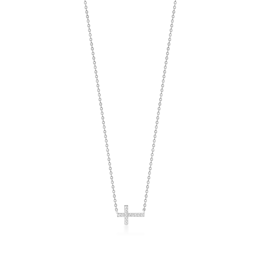 Naszyjnik srebrny krzyżyk z cyrkoniami